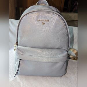 Michael Kors Slater pebbled leather backpack.